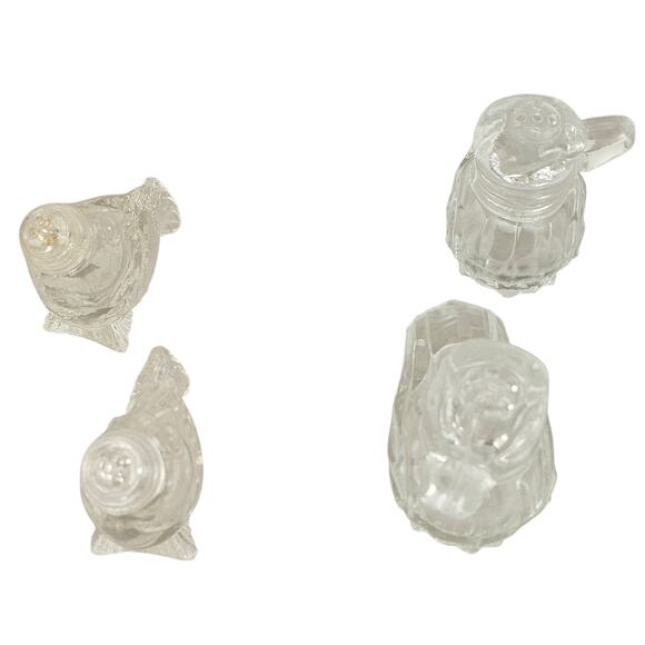 VTG lot 2 pair glass salt and pepper shakers ducks and fish - Picture 2 of 7